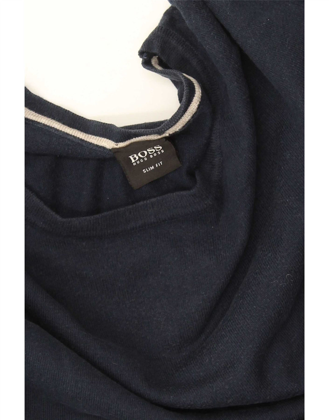 Hugo Boss Jersey con cuello redondo para hombre, talla grande, azul marino