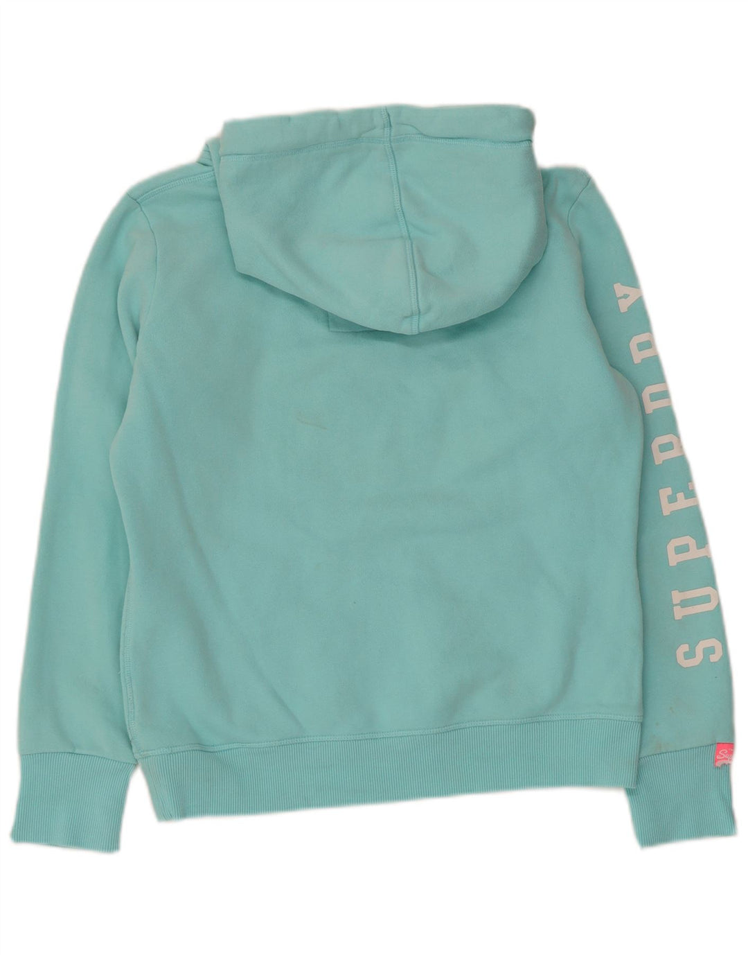 SUPERDRY Jersey con capucha y gráfico extragrande para mujer UK 10 Small Turquesa