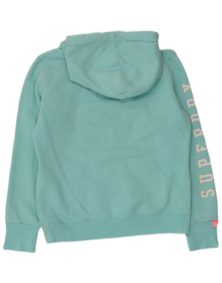 SUPERDRY Jersey con capucha y gráfico extragrande para mujer UK 10 Small Turquesa