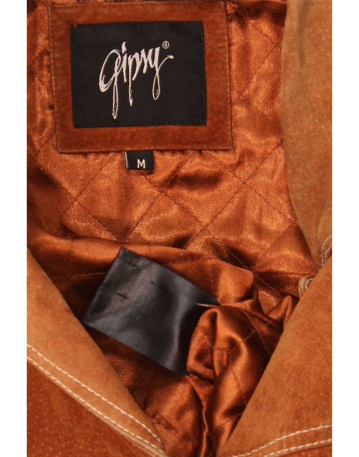 Gipsy Chaqueta de ante para mujer UK 44 Cuero marrón medio
