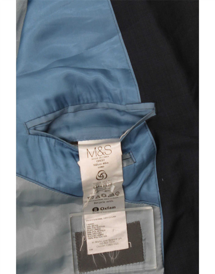 Marks & Spencer Chaqueta tipo blazer de 2 botones para hombre UK 40 Medium Azul marino Clásico
