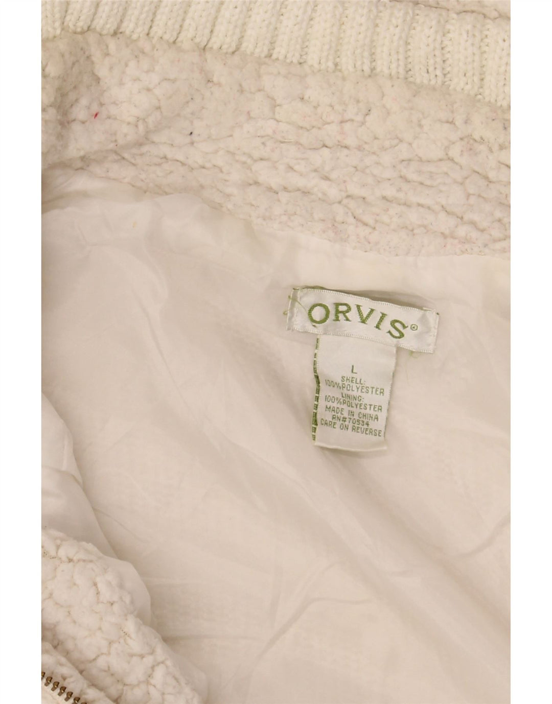 ORVIS Womens Fleece Gilet UK 16 Large Off White Polyester Vintage Orvis and Second-Hand Orvis from Messina Hembry 