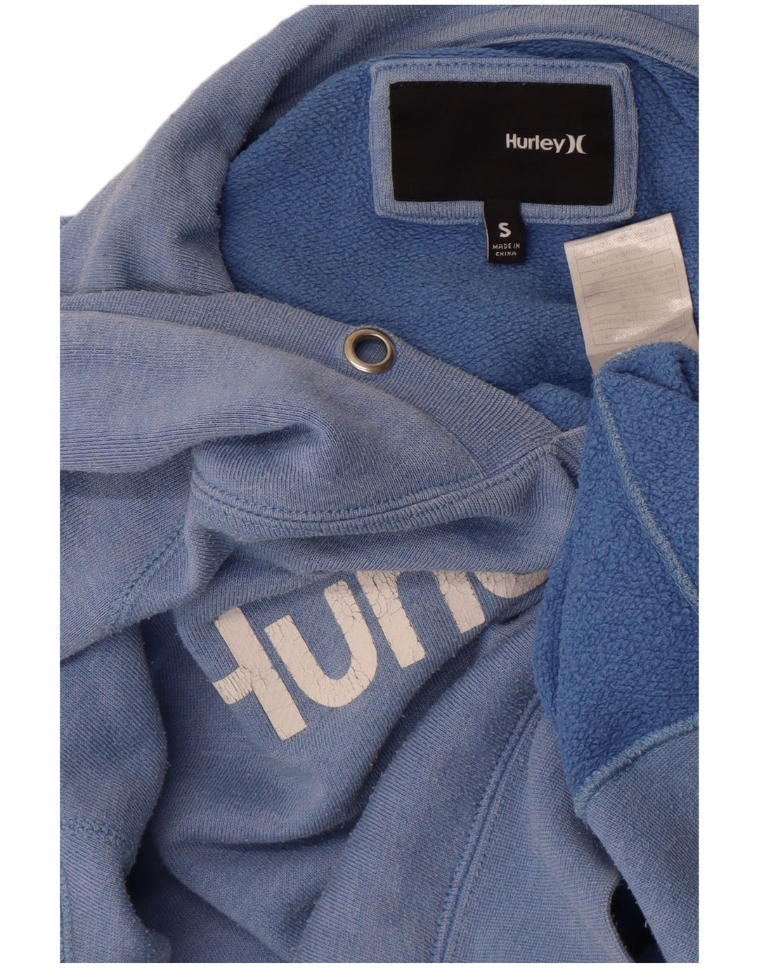 Hurley Jersey con capucha y gráfico extragrande para mujer UK 10 Small Blue Cotton