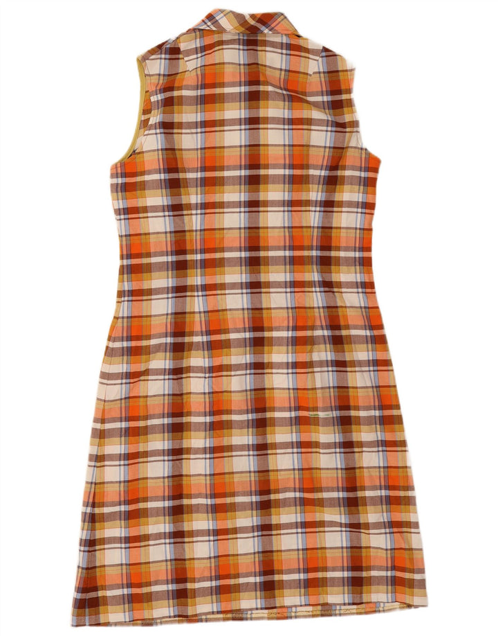 Vestido tubo vintage sin mangas para mujer IT 42 Poliéster a cuadros naranja medio