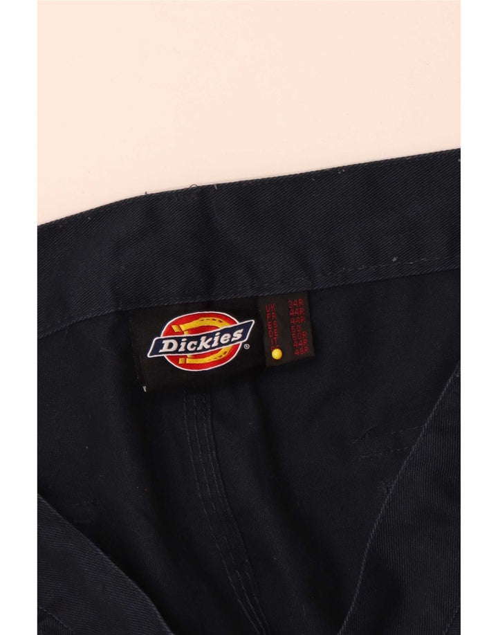 Dickies Pantalones cargo pegados para hombre W34 L30 Poliéster azul marino