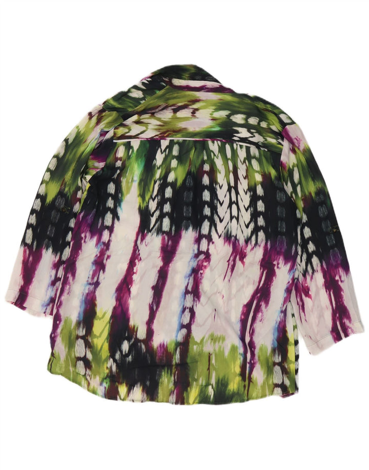 Mossimo Blusa tipo camisa para mujer UK 46 Grande Multicolor Tie Dye Poliéster