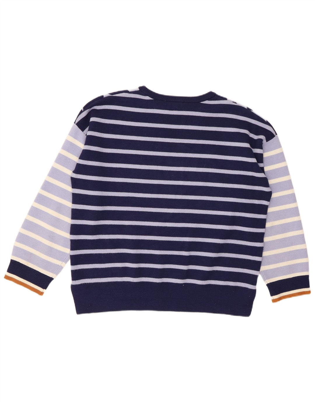 WHITE STUFF Suéter tipo jersey con cuello redondo para mujer UK 40 Grande Azul marino a rayas