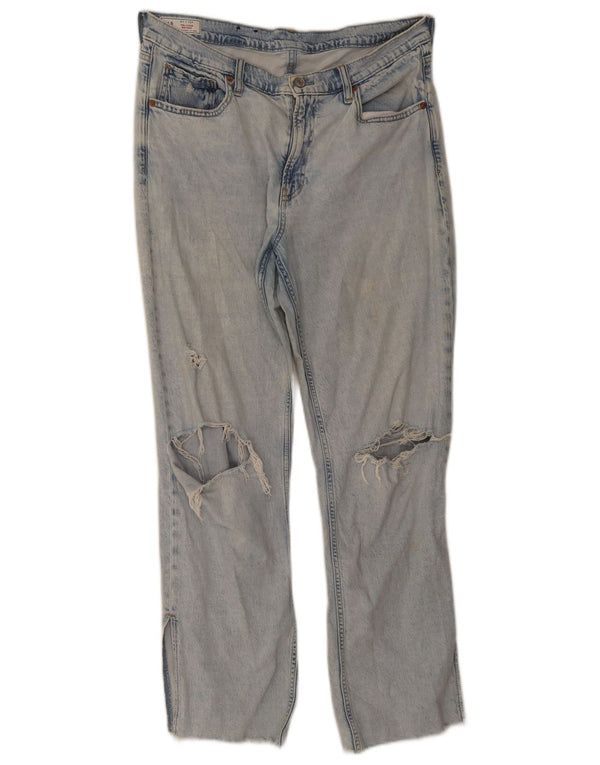 Gap Jeans Sueltos de Tiro Medio Desgastados para Mujer W31 L29 Algodón Azul 90s