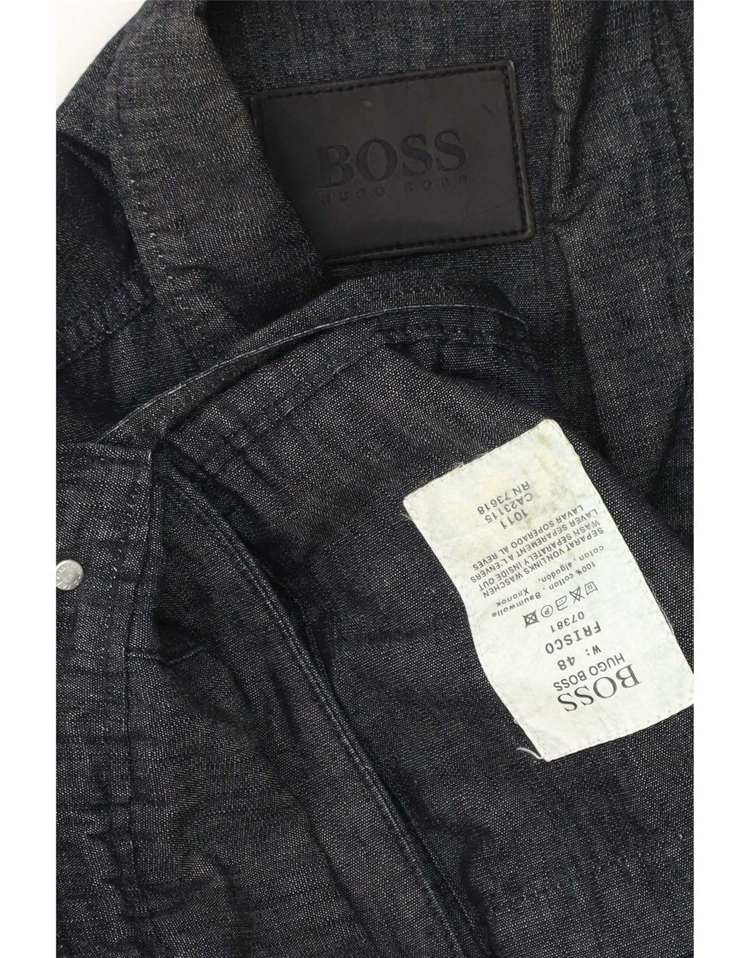Hugo Boss Chaqueta utilitaria para hombre IT 48 Algodón azul marino mediano