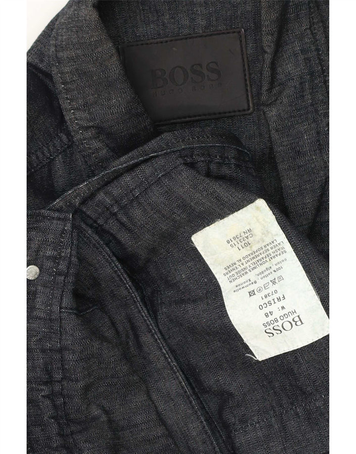 Hugo Boss Chaqueta utilitaria para hombre IT 48 Algodón azul marino mediano