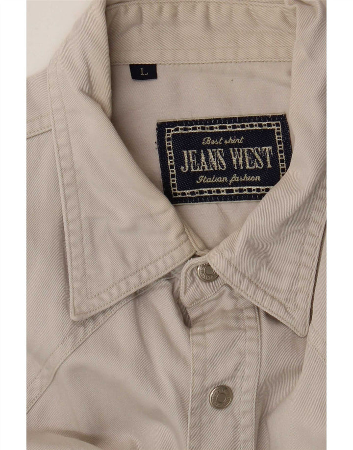 Camisa vaquera vintage para hombre grande beige