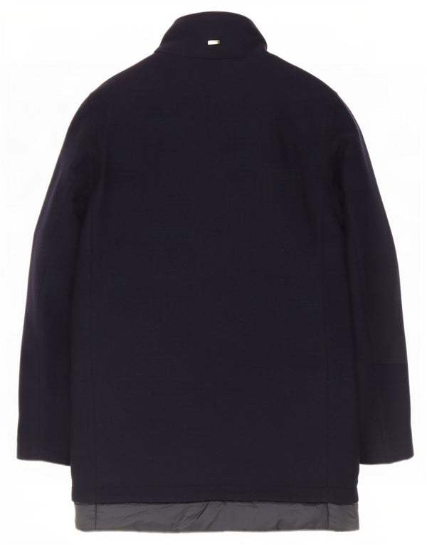 Herno Mens Overcoat IT 44 XS Navy Blue Wool