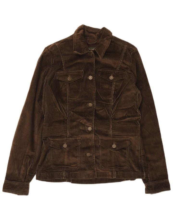 Eddie Bauer Chaqueta alta de pana para mujer Reino Unido 14 Algodón marrón medio