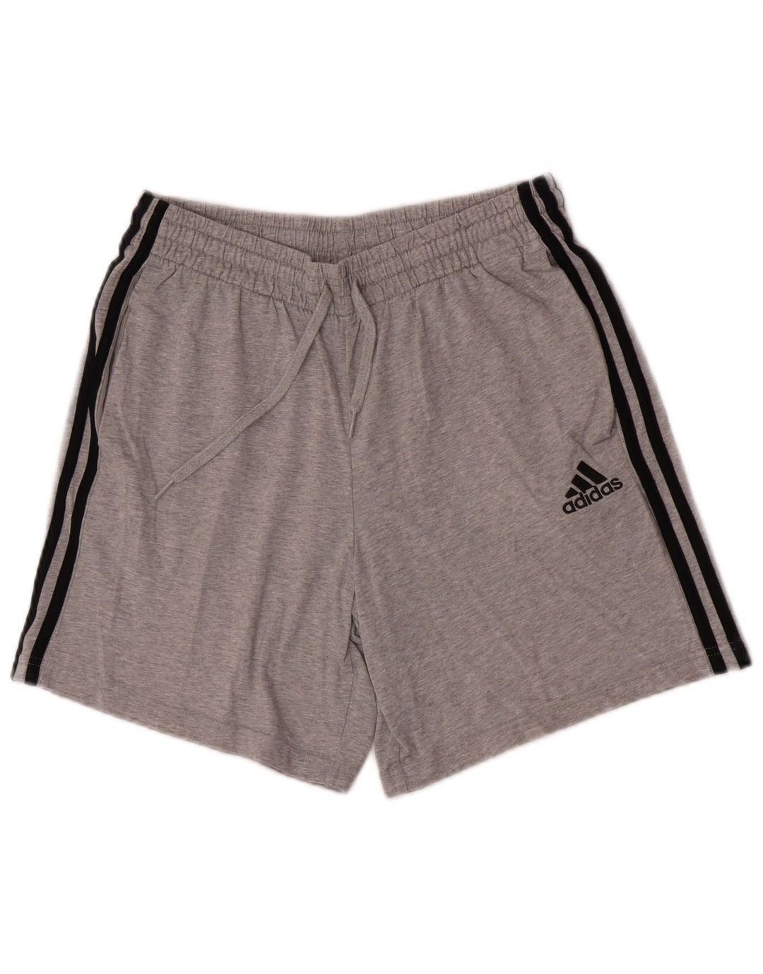 Pantalones cortos deportivos Adidas para hombre de algodón gris medio