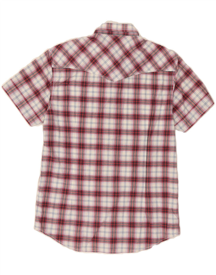 JACK & JONES Mens Short Sleeve Shirt Medium Red Check Vintage Jack & Jones and Second-Hand Jack & Jones from Messina Hembry 