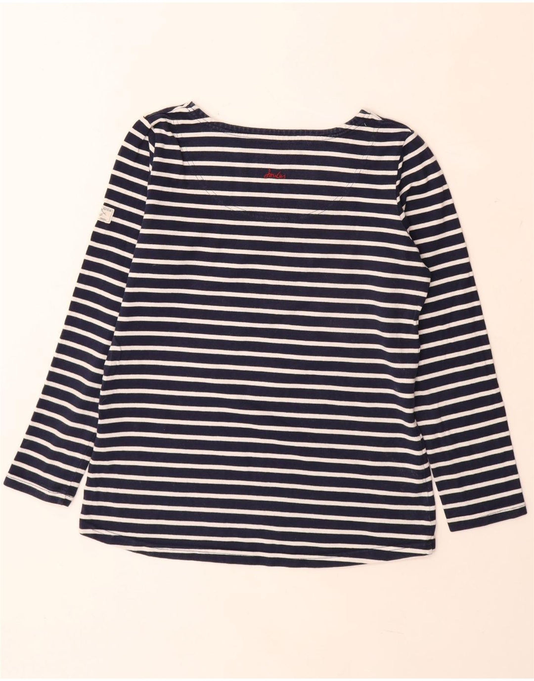 JOULES Top de mujer de manga larga UK 42 Algodón a rayas azul marino mediano
