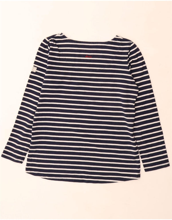 JOULES Top de mujer de manga larga UK 42 Algodón a rayas azul marino mediano