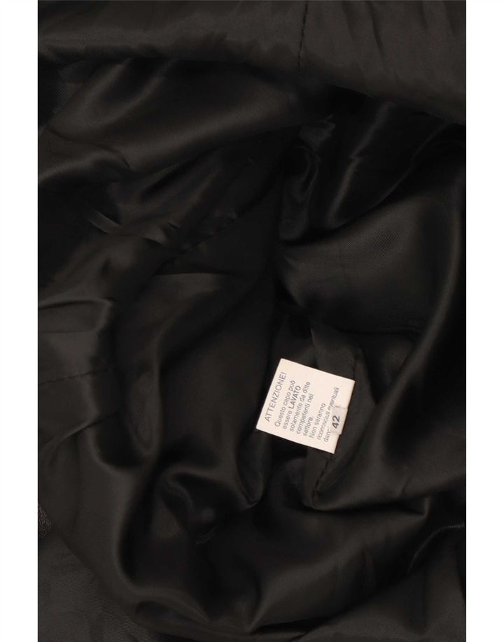 Abrigo de cuero vintage para mujer IT 42 Medio Negro