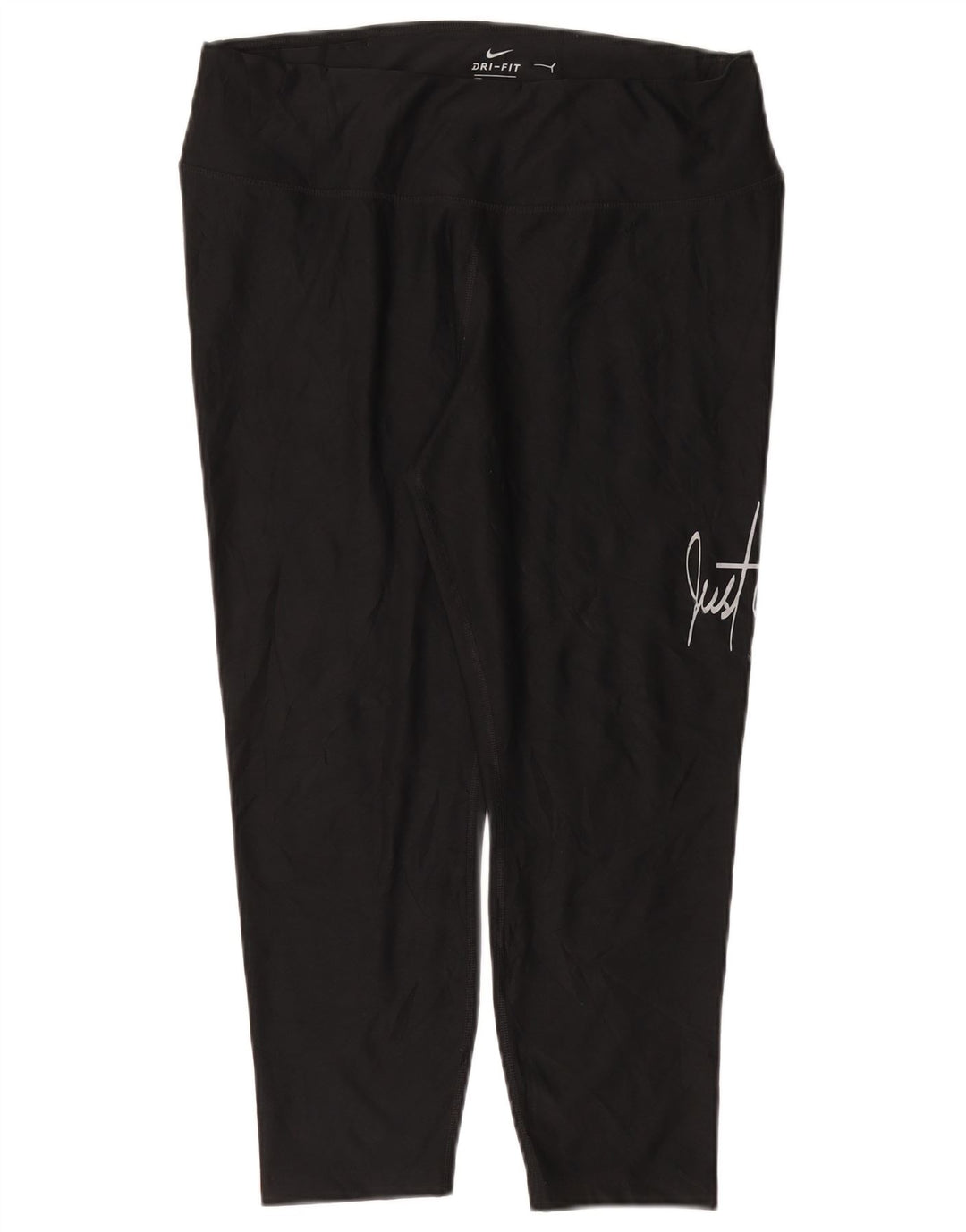 NIKE Leggings capri gráficos Dri Fit para mujer UK 40 XL Poliéster negro