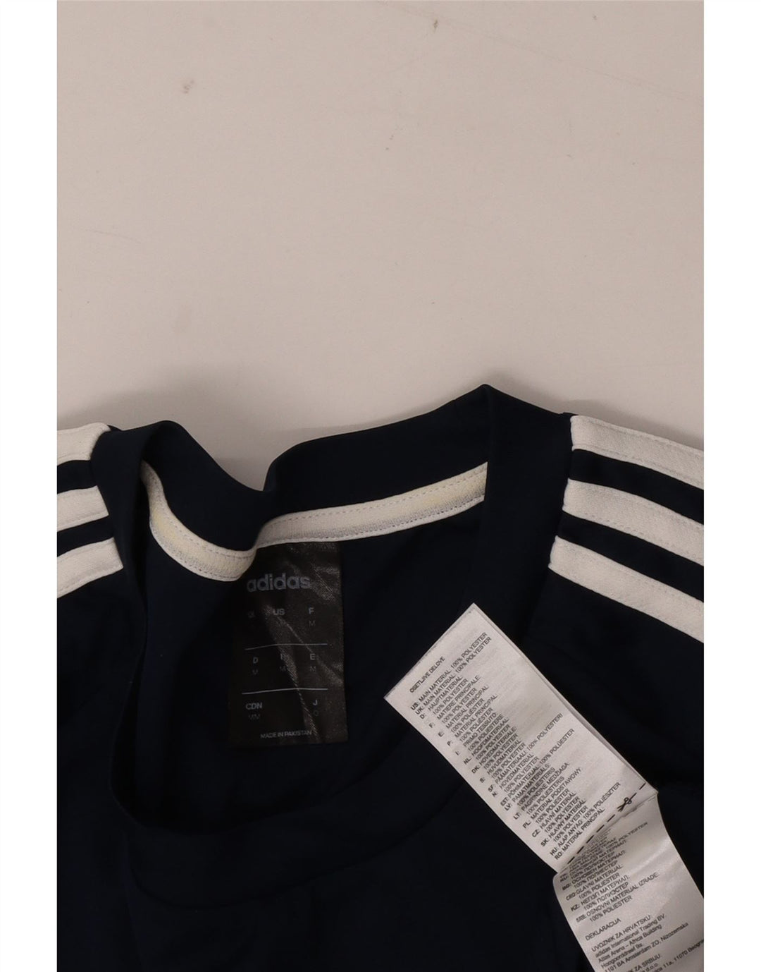 ADIDAS Camiseta Climalite para hombre Top Medium Azul marino Poliéster