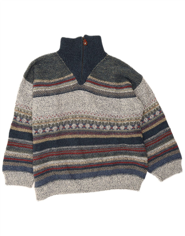 Angelo Litrico Jersey De Cuello Con Cremallera Para Hombre Jersey De Rayas Medianas Multicolor