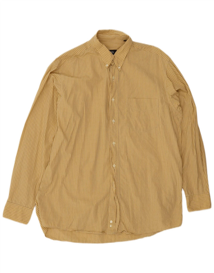 Camisa Hugo Boss Hombre Cuadros Amarillos Grandes