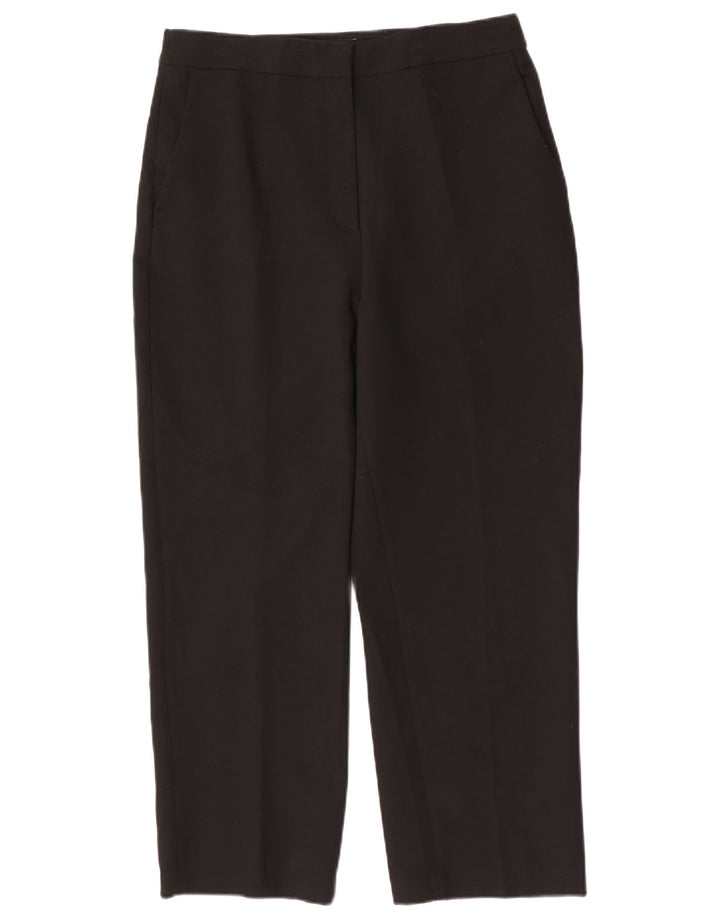 Zara Mujer Pantalón De Traje Cónico Grande W32 L27 Poliéster Negro