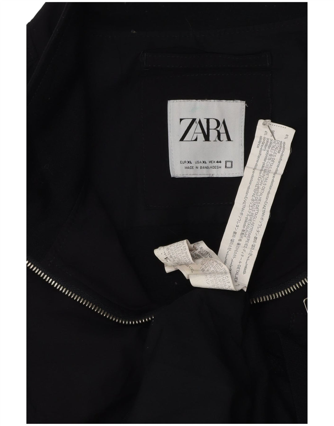 Zara Hombre Cazadora Bomber ES 42 XL Poliéster Negro