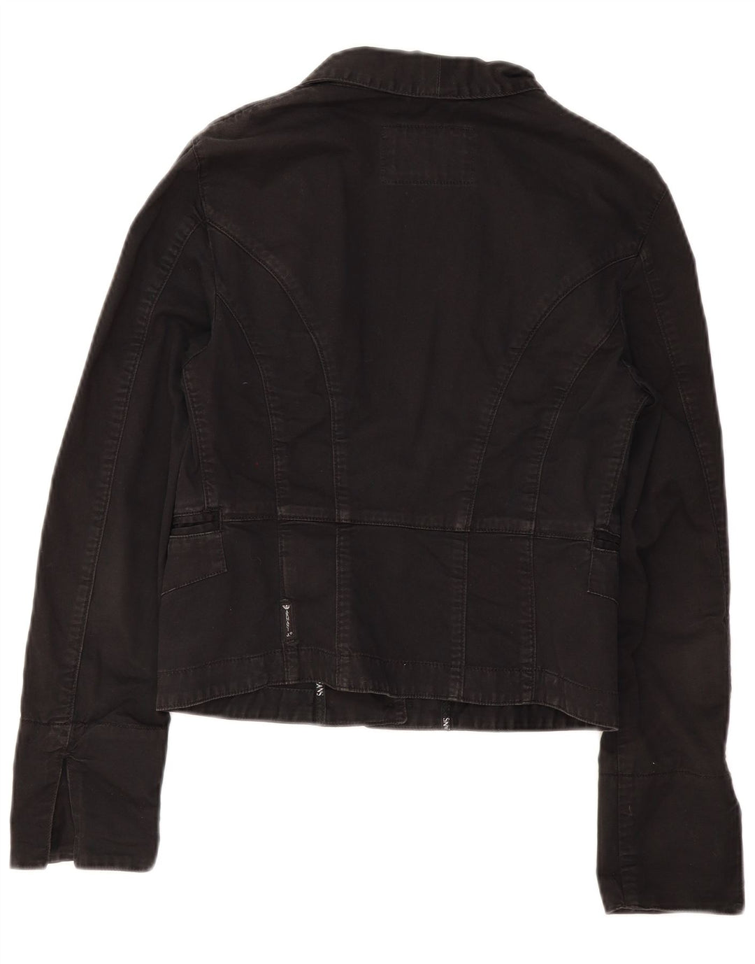 Armani Jeans Chaqueta tipo blazer corta con 3 botones para mujer IT 44 Algodón negro mediano