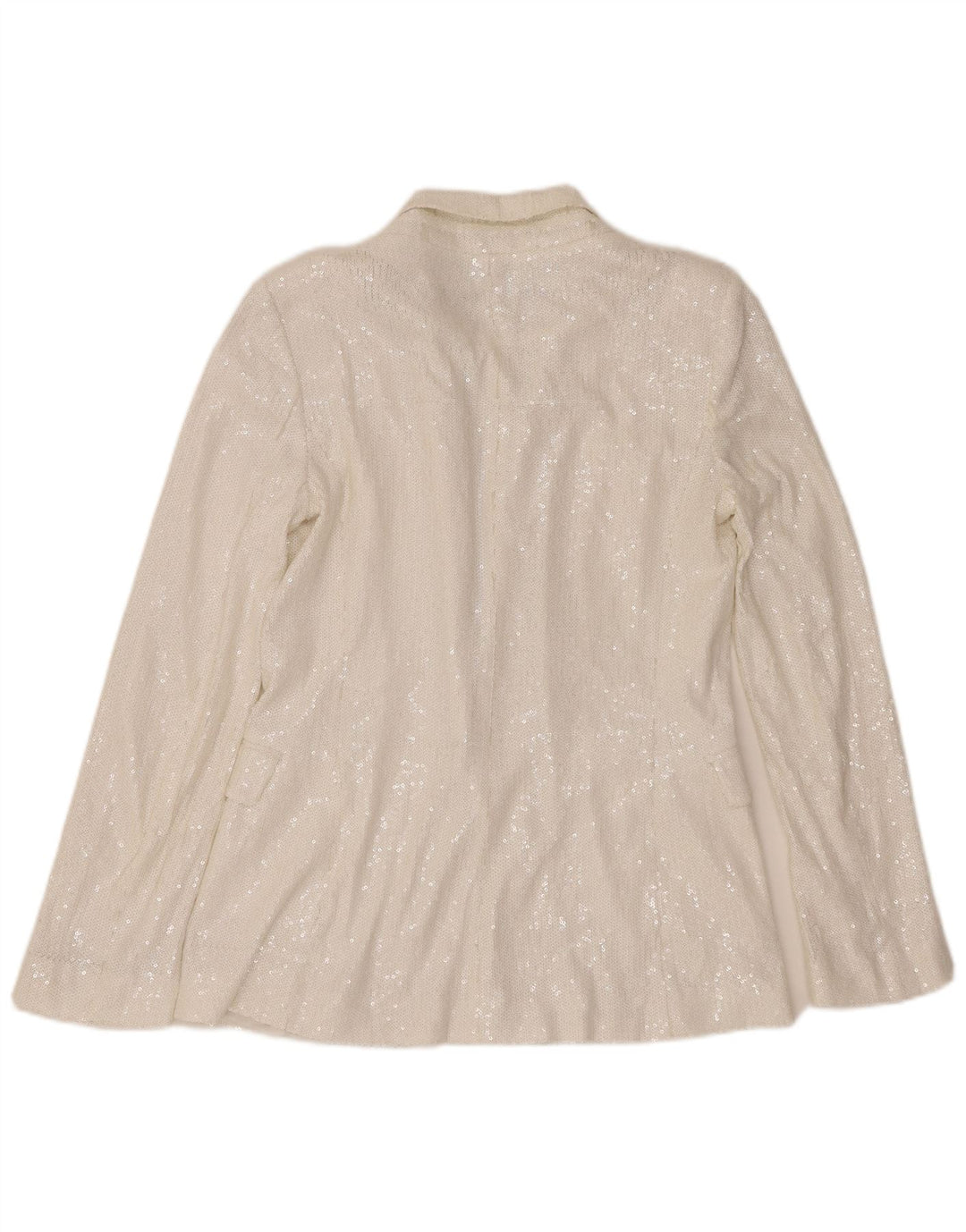 Zara Chaqueta Blazer De Lentejuelas Con 1 Botón Para Mujer UK 10 Small White