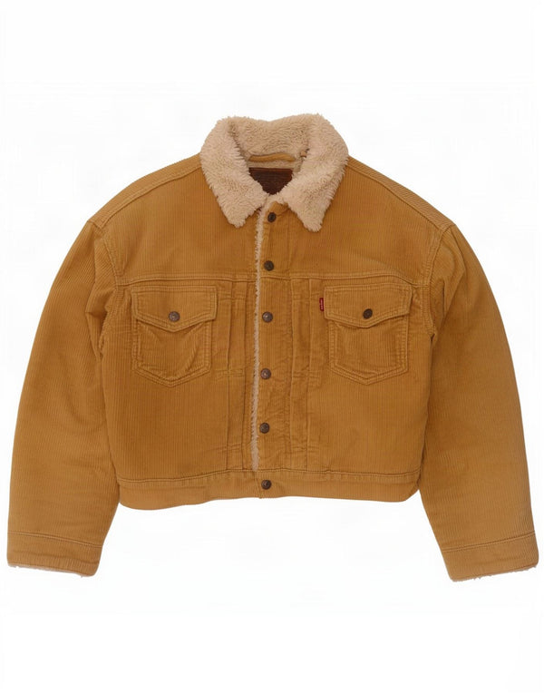 Levi's Chaqueta de pana Sherpa corta extragrande para mujer UK 10 Small Beige