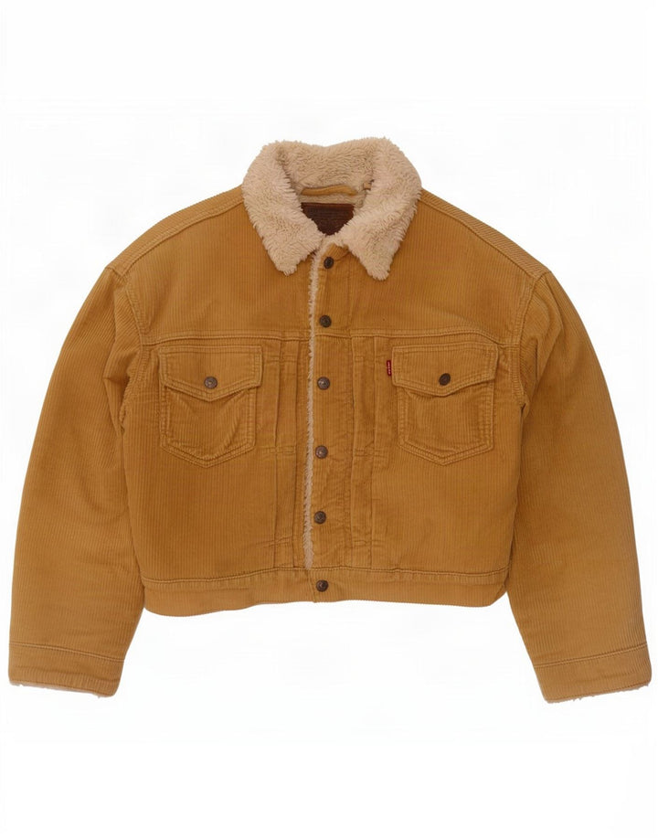 Levi's Chaqueta de pana Sherpa corta extragrande para mujer UK 10 Small Beige