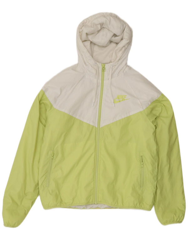 NIKE Chaqueta bomber con capucha para hombre ES 38 Poliéster color block verde medio