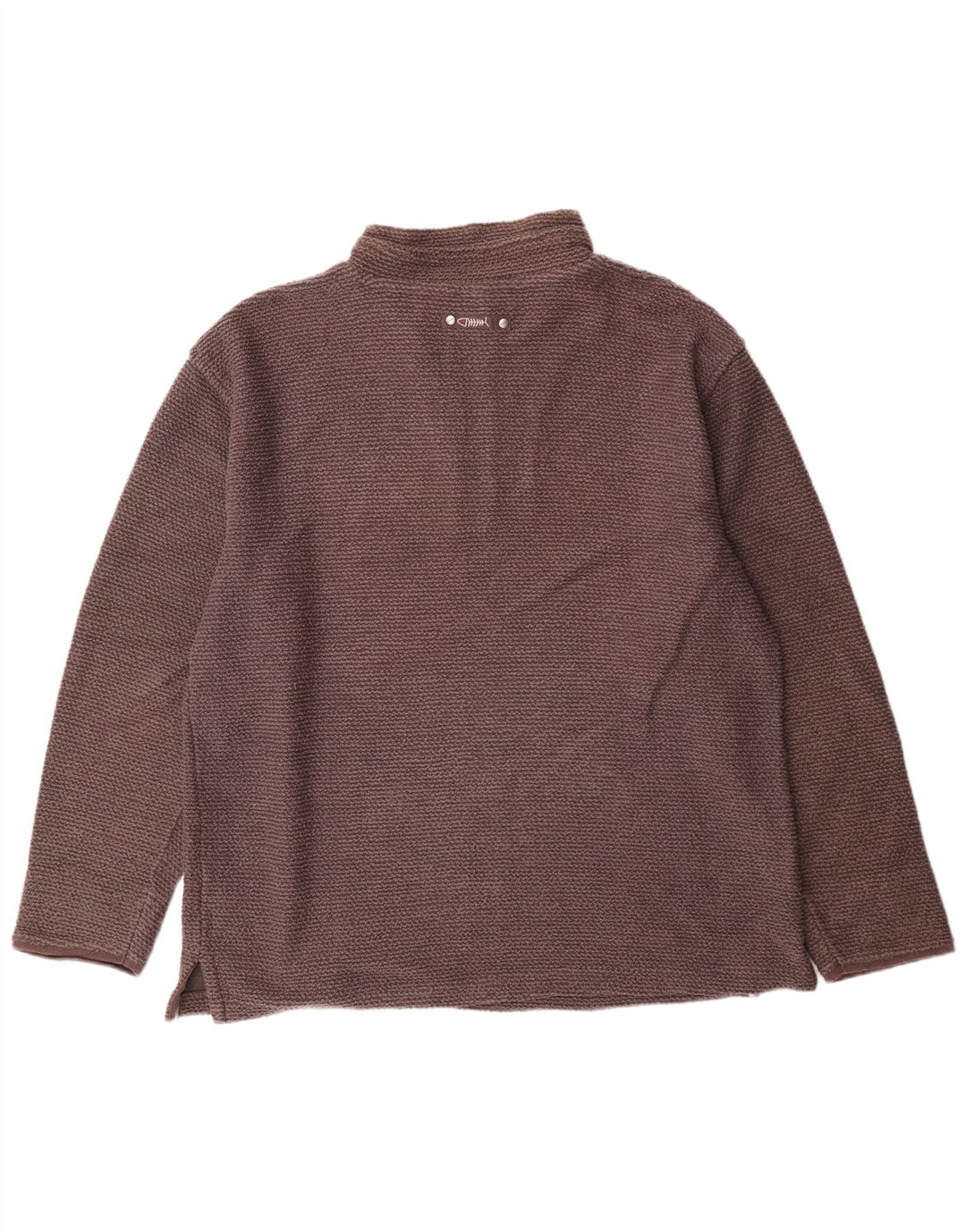 WEIRD FISH Sudadera con Cuello y Cremallera para Hombre Jersey Grande de algodón marrón