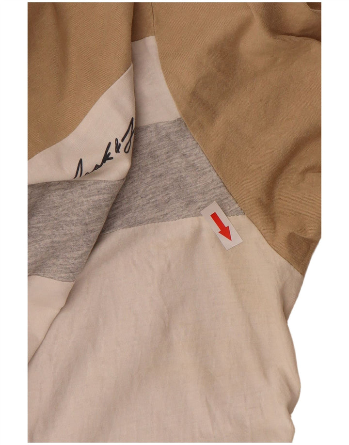JACK & JONES Hombre Camiseta Top Medium Blanco Colorblock Algodón