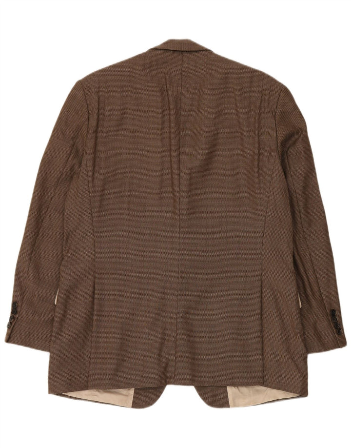 Hugo Boss Chaqueta Blazer de 2 Botones para Hombre US 42 XL Lana Virgen a Cuadros marrón