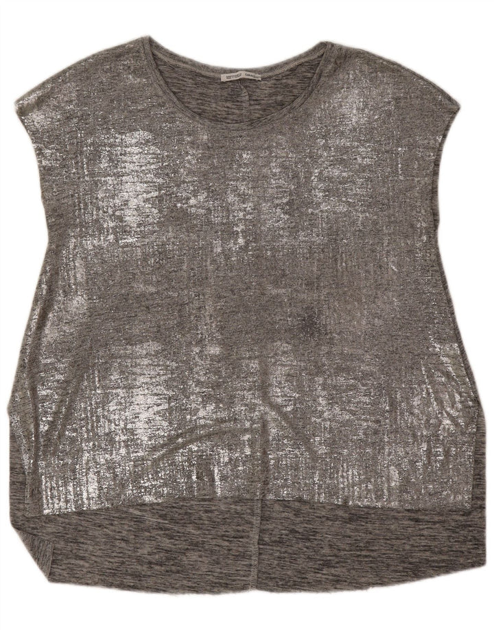 Zara Mujer Blusa Sin Mangas Top UK 44 Gris Medio