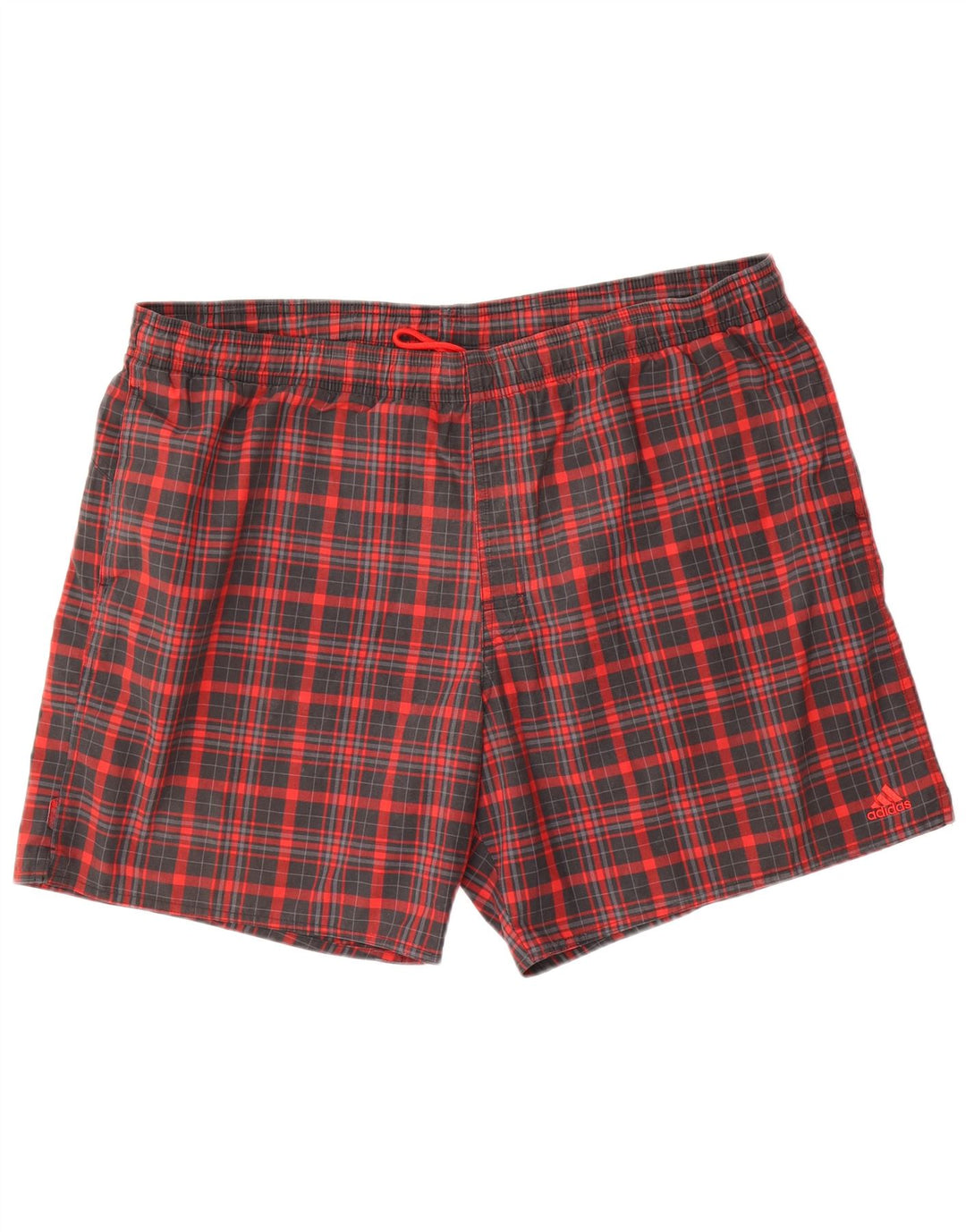 Adidas Bañador Corto Hombre XL Cuadros Rojos Poliéster