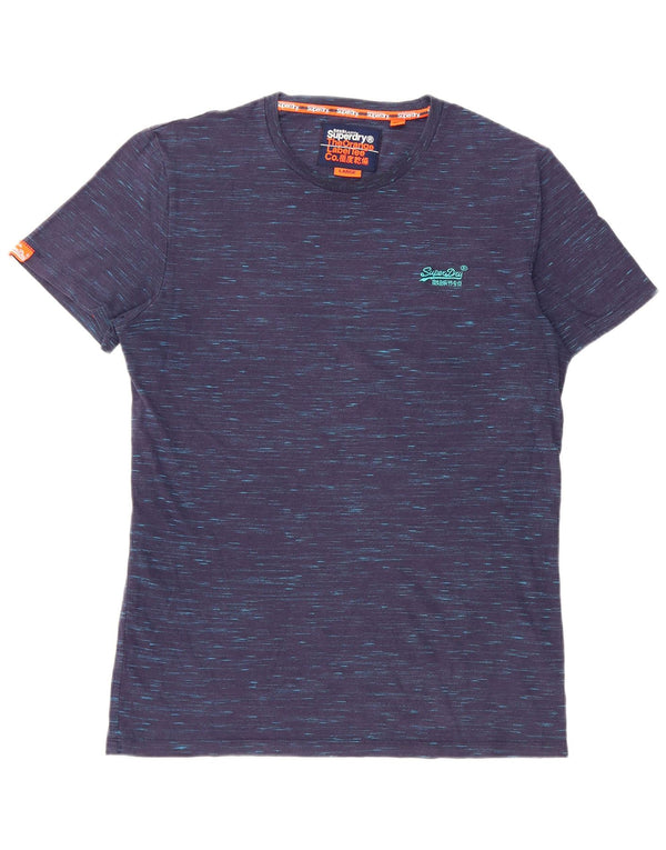 Superdry Camiseta para hombre Top Large de algodón moteado en azul marino