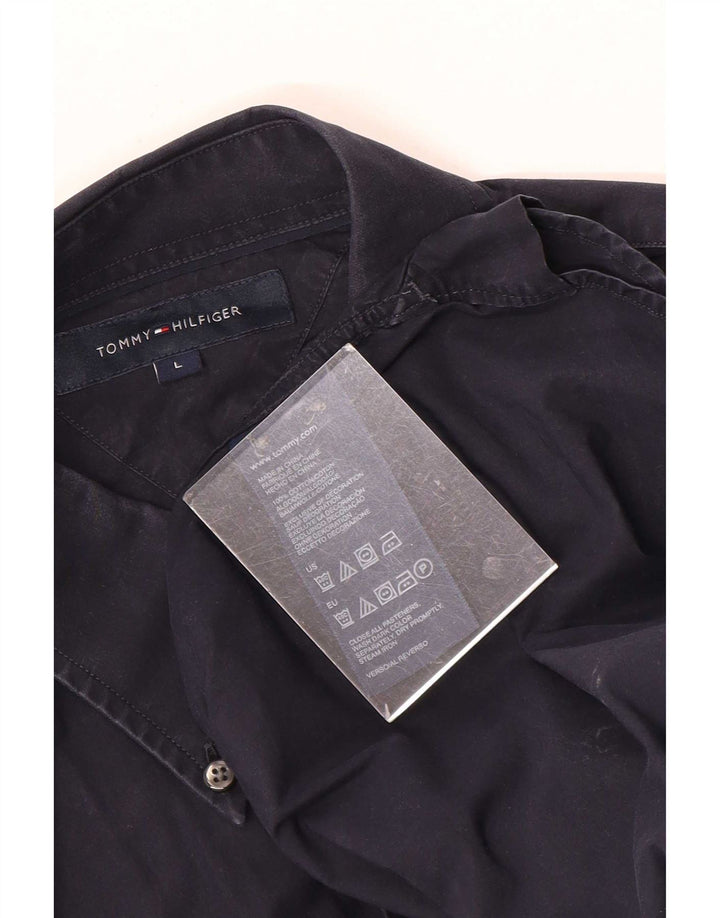Camisa Tommy Hilfiger Hombre Estampada Grande Algodón Azul Marino