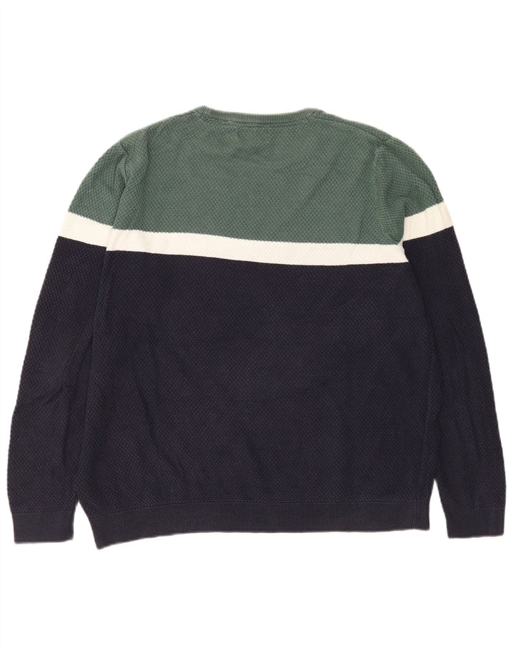 Marks & Spencer Jersey con cuello redondo para hombre, talla grande, color azul marino