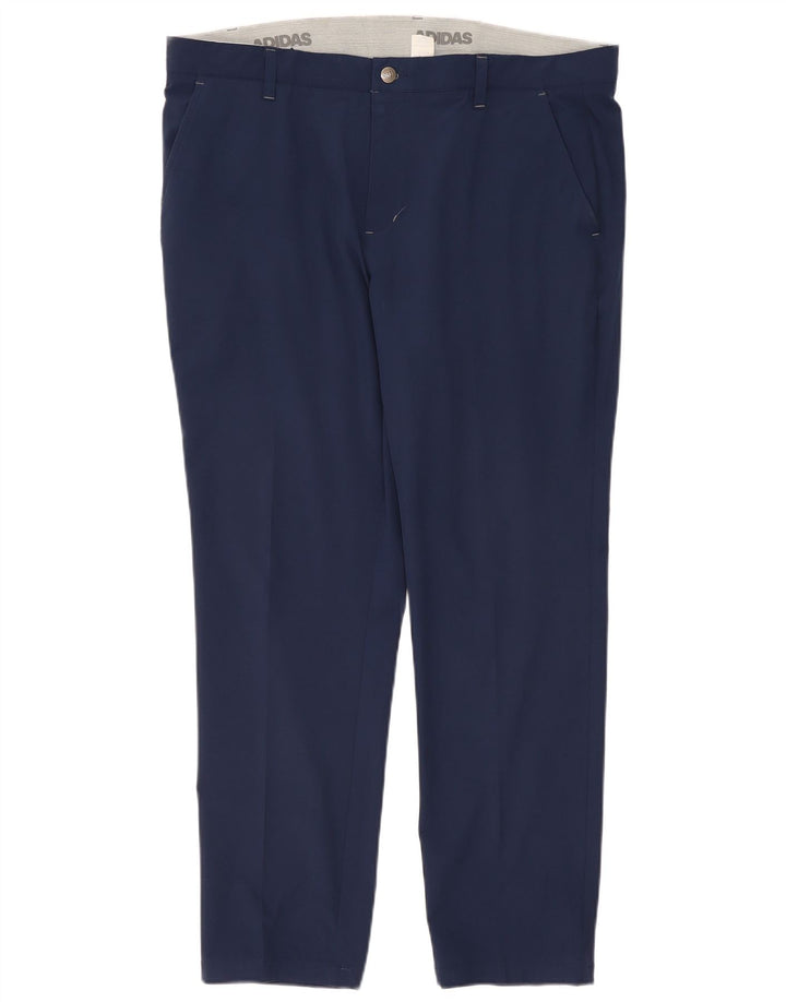 Pantalón Chino Slim Adidas Hombre W38 L30 Poliéster Azul Marino