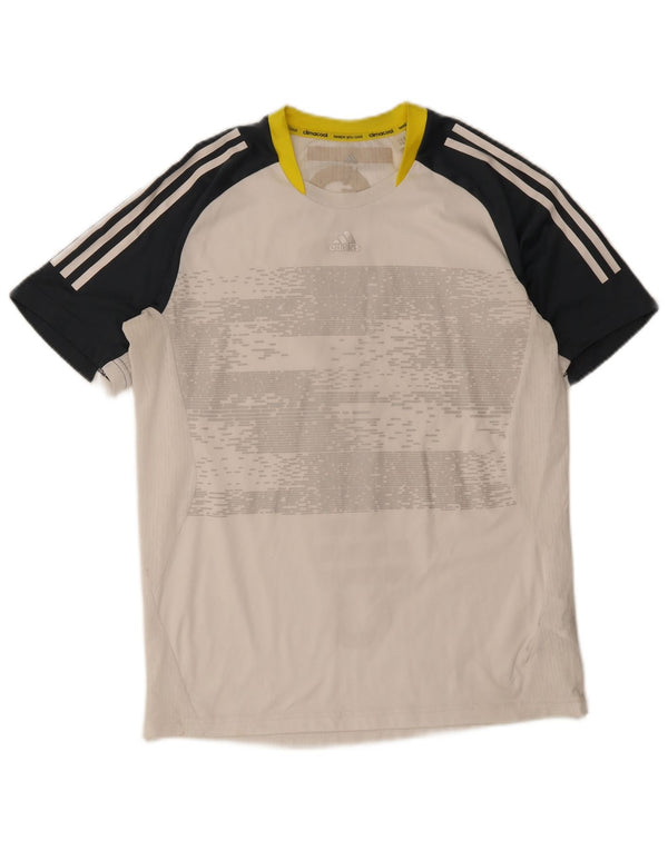 Adidas Hombre Climacool Graphic Camiseta Top Medio Blanco Colorblock