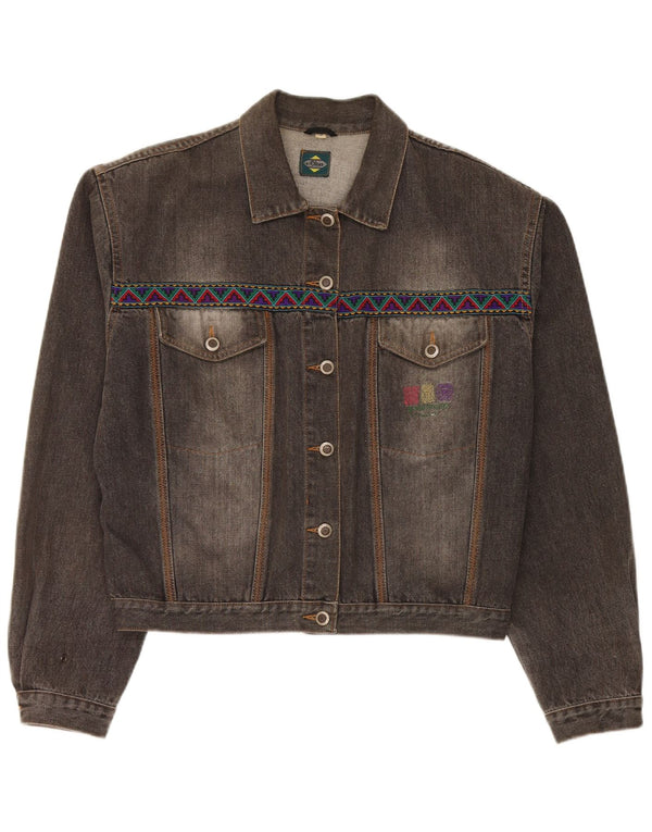 S.Oliver Chaqueta Vaquera Extragrande para Mujer UK 10 Small Gris Algodón
