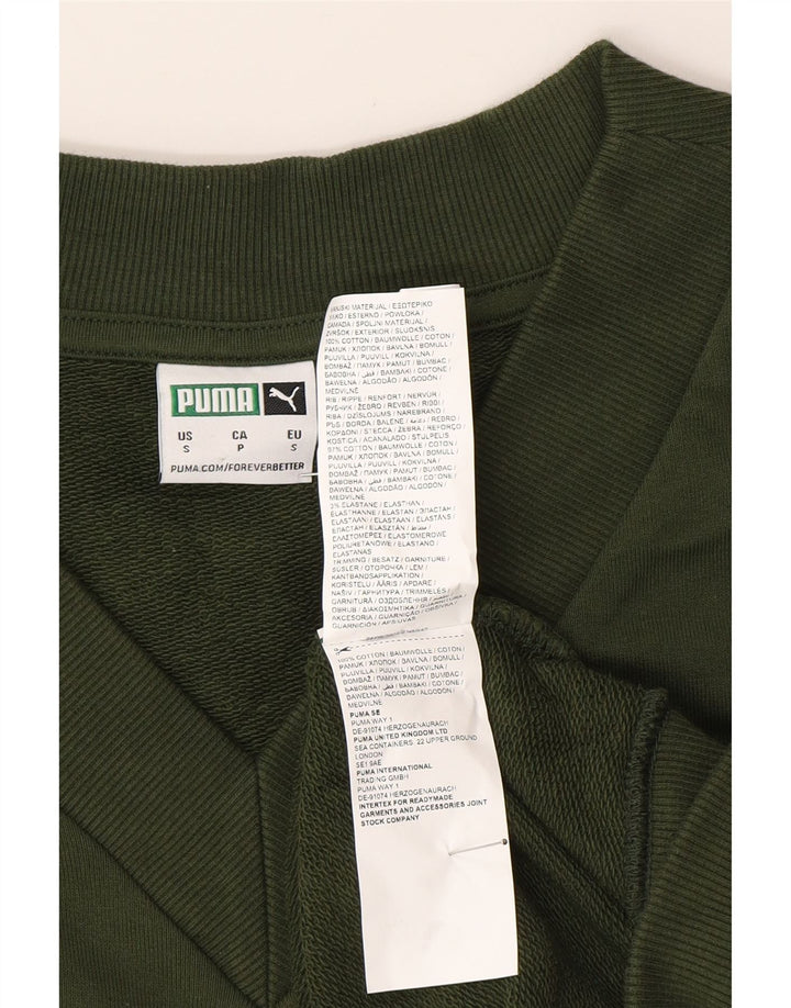 PUMA Sudadera sin mangas para hombre Jumper Small Green Cotton