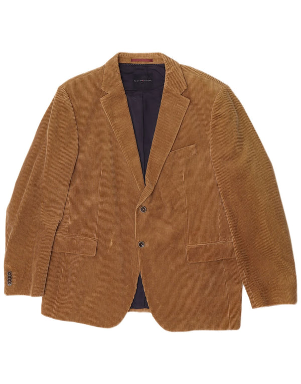 Tommy Hilfiger Chaqueta tipo blazer de pana con 2 botones a medida para hombre UK 42 XL Beige