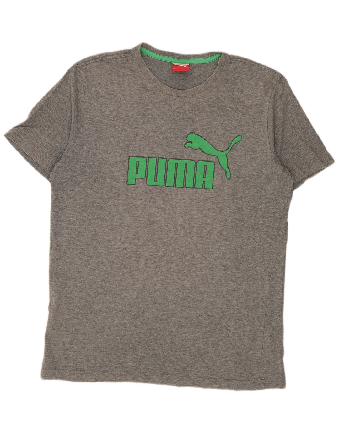 PUMA Camiseta gráfica para hombre Top de algodón moteado gris medio