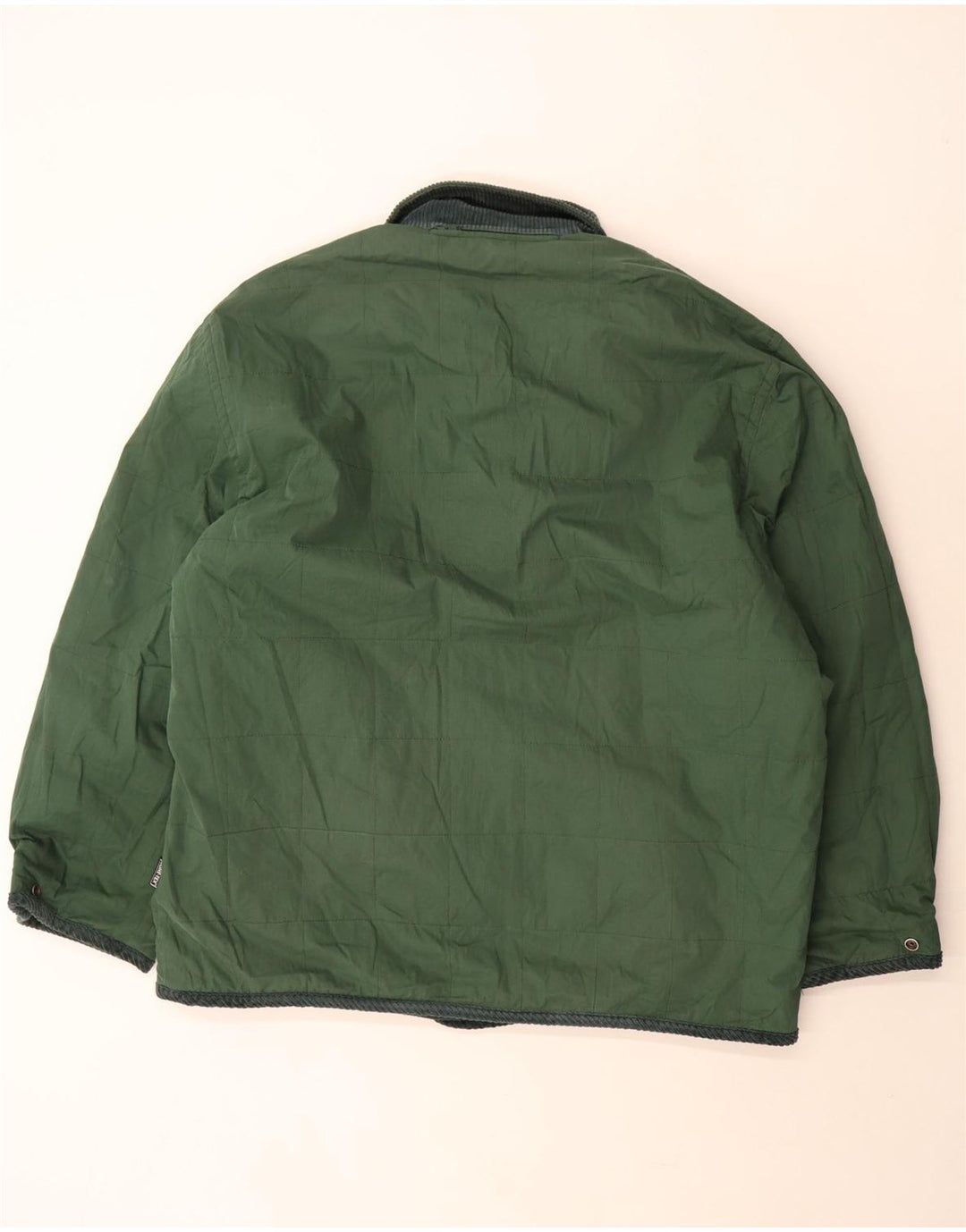 Vintage hombres chaqueta reversible Reino Unido 44 2XL verde comprobar