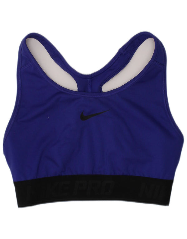 NIKE Womens Dri Fit Sport Bra Vest Top Medium Blue Polyester Sports