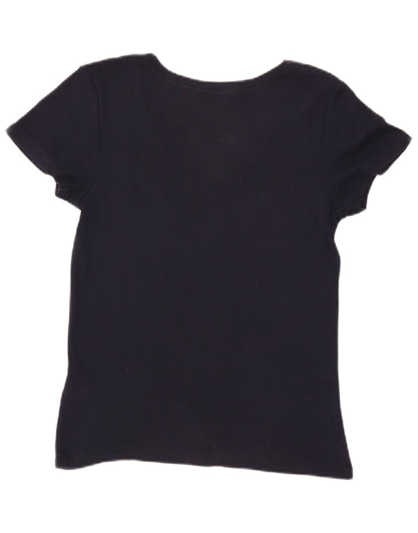 RALPH LAUREN Camiseta para mujer Top UK 14 Grande Azul marino Algodón